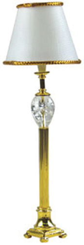 Dollhouse Miniature Brass Column Floor Lamp, Crystal